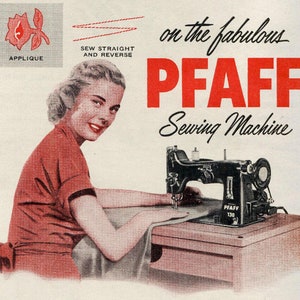 Pfaff Nähmaschine Retro Wand Kunst Werbe Poster Bundle Nähen Zimmer Dekor Vintage PDF Instant Download