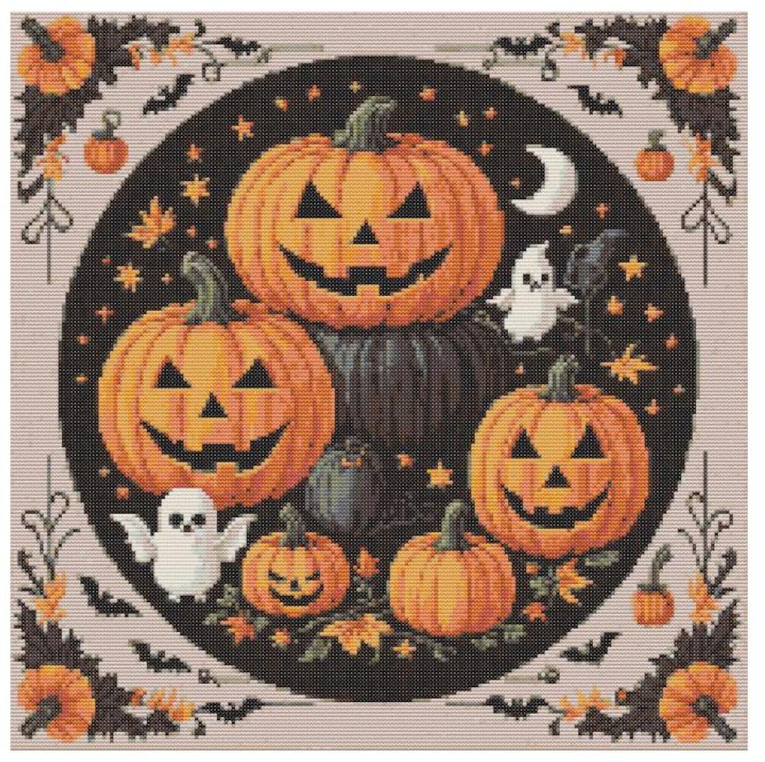 Halloween Cross Stitch PDF Design Pattern Keeper Compatible Hand ...