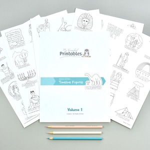 Vol 1 || Printable World History Timeline Figures || Creation - Death of Christ || Works with Mystery of History || My Homeschool Printables