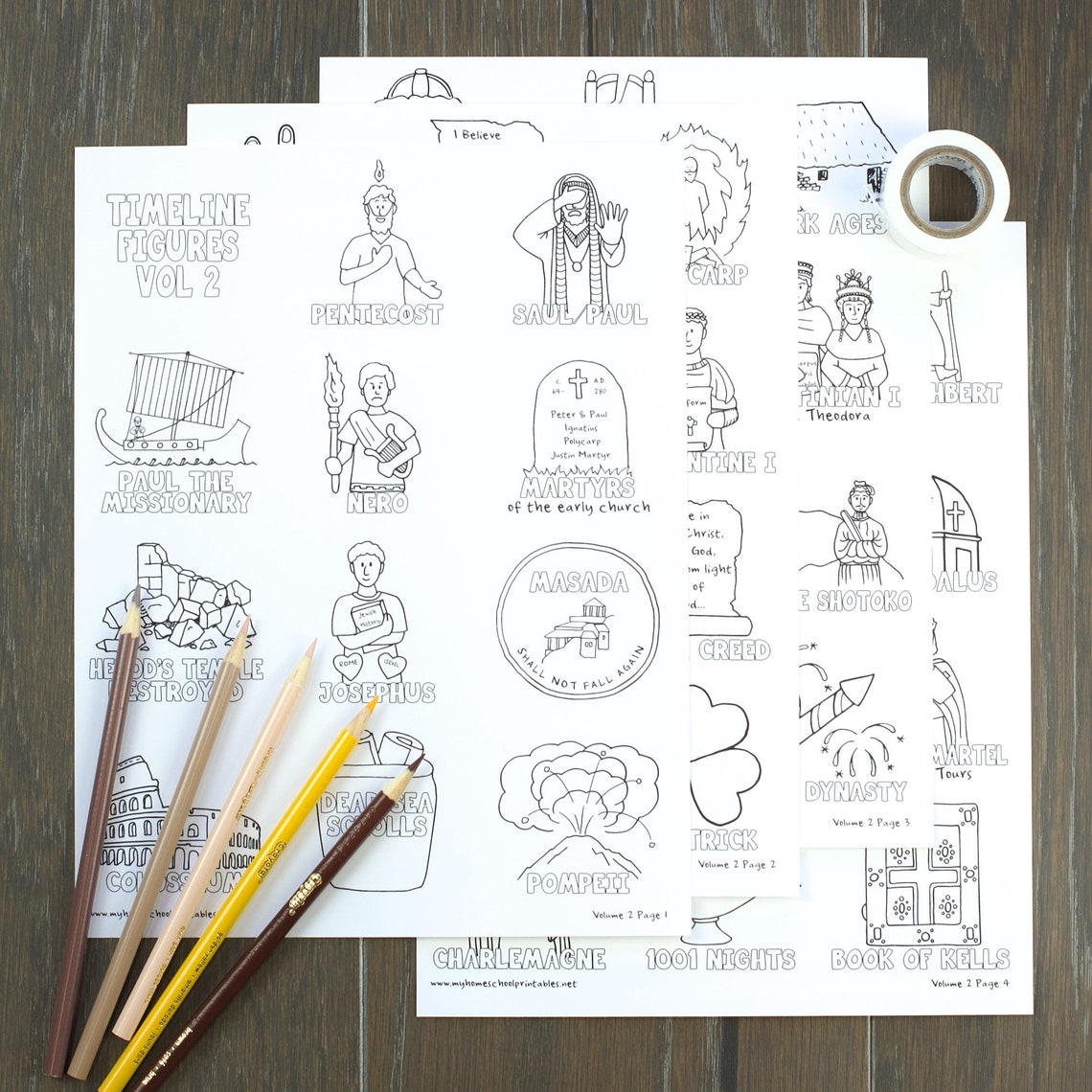 Vol 2 || Printable World History Timeline Figures || Pentecost - Fall ...
