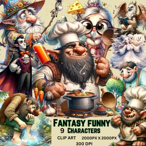 Fantasy ClipArt Märchen Liebhaber Clip art Kartenherstellung Png Fantasy Kinder Illustrationen Lustige Charaktere Clip Art Kommerzielle Nutzung