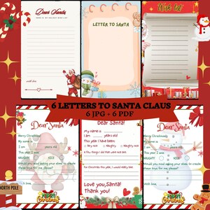 Cartas a Papá Noel, Lista de deseos - digital y editable, JPG y PDF