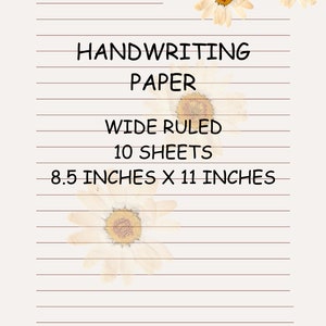 Handwriting paper wildflowers junk journal printable sheets mother's day letter love letters floral PDF