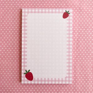 Strawberry Gingham Notepad – 4x6 Notepad