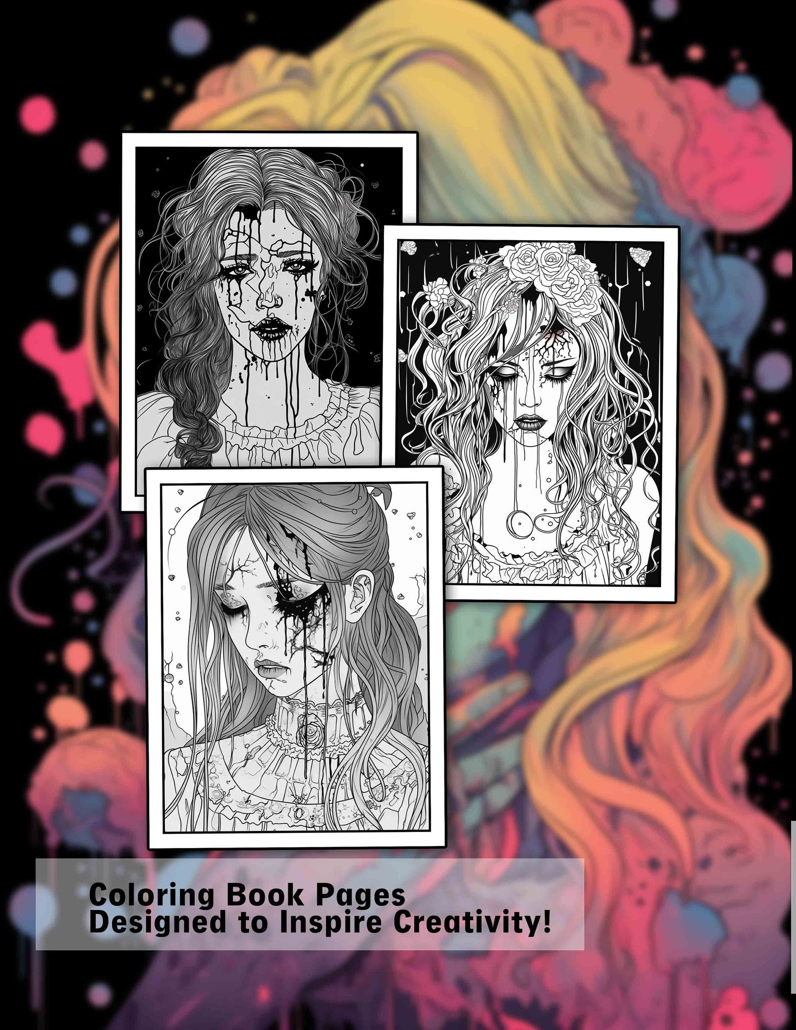 Beauty Horror Coloring Book Pages Digital Files Download - Etsy