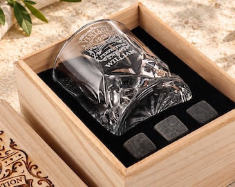 Personalized Birthday Whiskey Glass, Custom Name & Age Whiskey Tumbler,Personalized 21st,30th,40th,80th birthday gifts