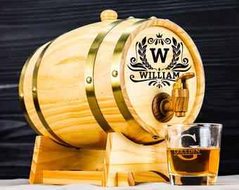 Personalized Wedding Party Mini-Oak Whiskey Barrels 3Liter - Groomsmen Gift - Wedding Party Gift - Engraved, Customized,Monogrammed for Free