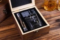 Personalized Whiskey Glass Set with Wooden Box, Groomsmen Gift, Best Man Gift, Groomsman Proposal, Boyfriend Gift, Gifts for Men
