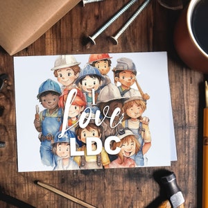 Carte de voeux LDC, carte de voeux JW, carte JW de dessin animé, téléchargement numérique, impression instantanée