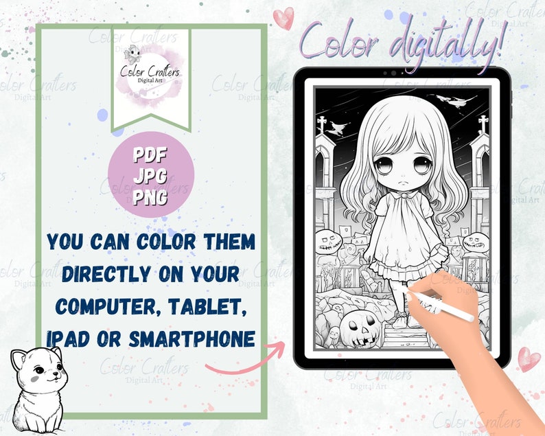 Creepy Chibi Horror Coloring Pages Instant Download Creepy - Etsy