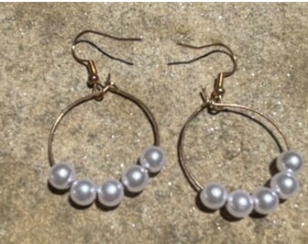 Pearl hoop earrings