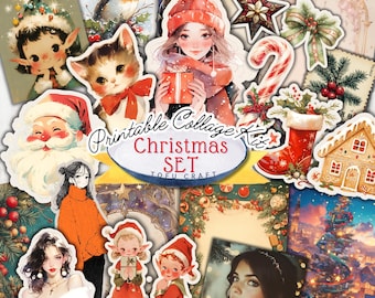 Kit de diario navideño, paquete de efímera imprimible (descarga digital)