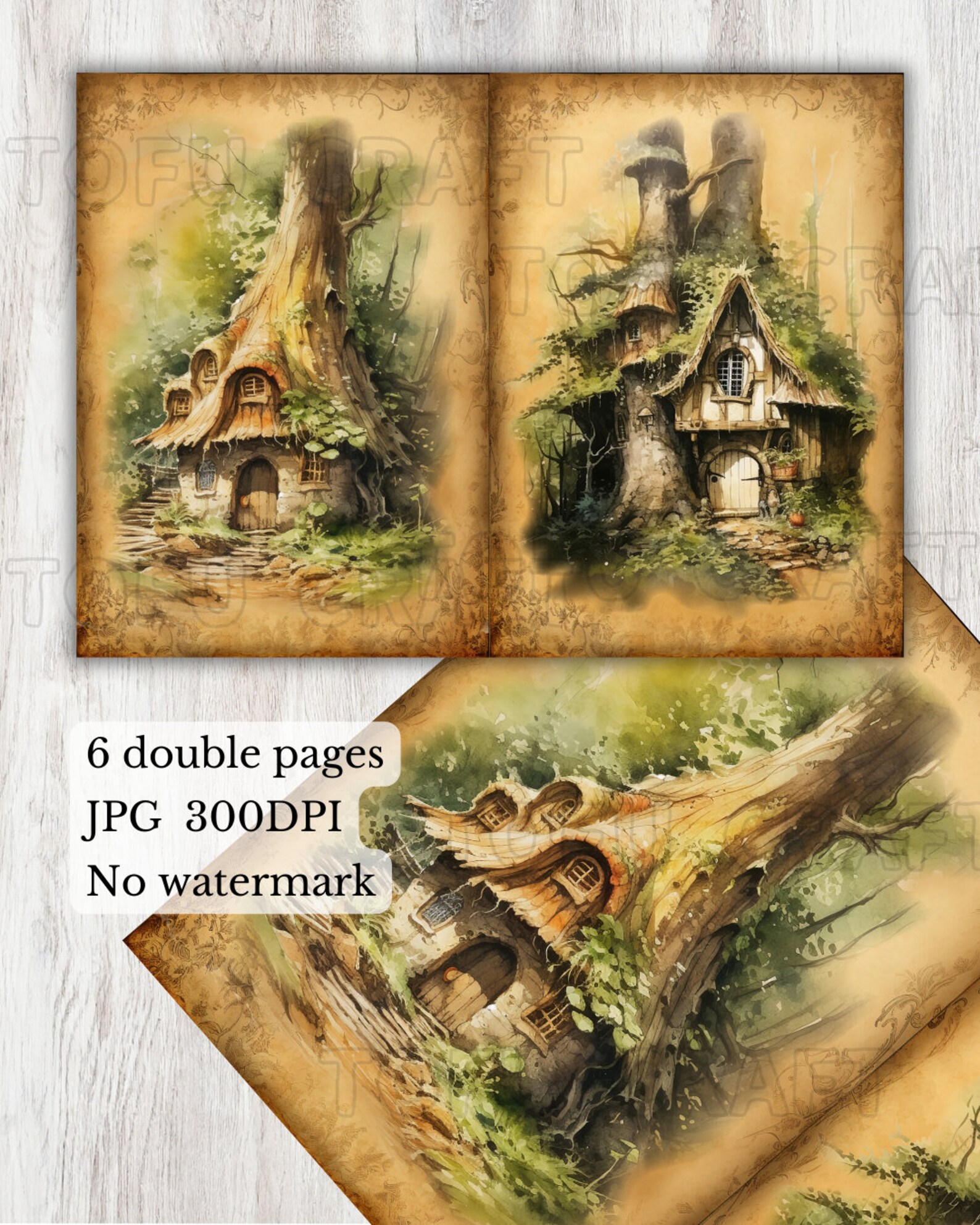 Mushroom House Junk Journal Kit – Fairy Cottage Printable Pages ...