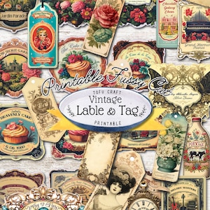 Labels en tags voor Junk Journal kieskeurige bezuinigingen Vintage label afdrukbare lege tag Vintage Ephemera scrapbooking Tag Vintage label afdrukbare