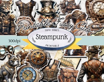 Steampunk kieskeurige uitjes, afdrukbare tijdelijke stickers voor ongewenste tijdschriften (digitale download)