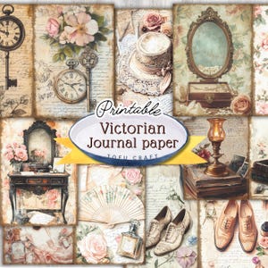Victoriaanse stijl ongewenste dagboekpapieren, barokke stijl afdrukbare ongewenste dagboekpagina's, Victoriaanse digitale download plakboek kunst dagboek benodigdheden