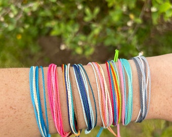 Colorful Wax cord Adjustable bracelet