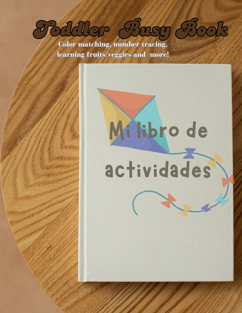 SPANISH Pre K/toddler Busy Book, Learning Book, Tracing Dry Erase Book