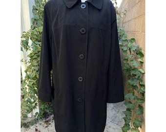 Vintage ESPRIT damesjas 2x zwarte minimalistische gevoerde grote knopen
