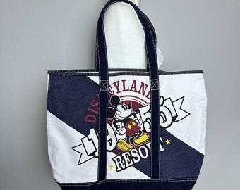 Vintage Disneyland Disney Resort Mickey Mouse canvas reistas draagtas "1955"-logo