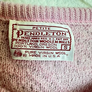 Pendleton Vintage Pink Wool Pointelle Knit Sweater Vest Petite Small USA Made image 4