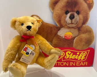 Steiff Original Teddybar Replica 1909 Yellow Mohair Jointed Bear 0165/38 14in