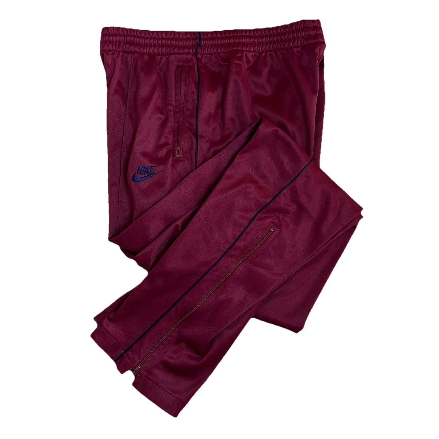 burgundy nike tracksuit bottoms