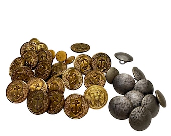 Vintage militaire nautische knop veel anker adelaar Hochfeine Qualitat goud zilver