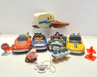 Chevron Cars Disneyland Autopia Toy Lot Pull Back Cars & Accessories 2000 Disney