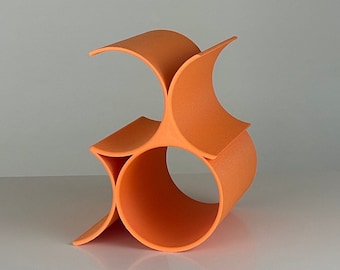 Crescent Wine Rack in Orange | Minimalist Home Decor | 3D Printed | Australian Made | Housewarming Gift