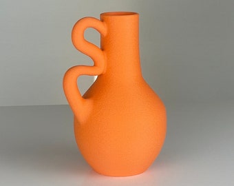 Vino Table Vase in Orange | Minimalist Home Decor | 3D Printed | Australian Made | Dry Flower Vase | Housewarming Gift