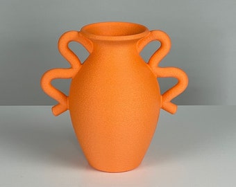Jarrón de mesa Medusa en naranja / Decoración minimalista del hogar / Impreso en 3D / Hecho en Australia / Jarrón de flores / Jarrón naranja / Regalo de bienvenida