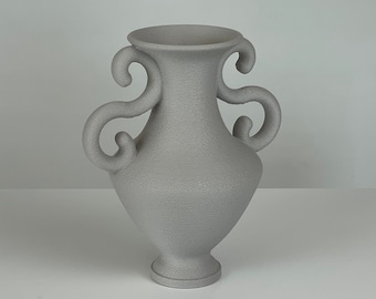 Sicilia Table Vase in Stone Grey | Minimalist Home Decor | 3D Printed | Australian Made | Dry Flower Vase | Housewarming Gift