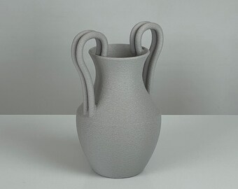 Taormina Table Vase in Stone Grey | Minimalist Home Decor | 3D Printed | Australian Made | Dry Flower Vase | Housewarming Gift