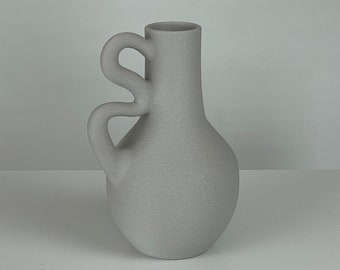 Vino Table Vase in Stone Grey | Minimalist Home Decor | 3D Printed | Australian Made | Dry Flower Vase | Housewarming Gift