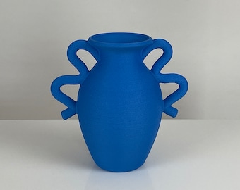 Vase de table Medusa en bleu cobalt | Décoration d'intérieur minimaliste | Imprimé en 3D | Fabriqué en Australie | Vase à fleurs| Vase bleu cobalt | Cadeau de pendaison de crémaillère