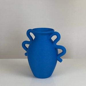 Medusa Table Vase in Cobalt Blue Minimalist Home Decor 3D Printed Australian Made Flower Vase Cobalt Blue Vase Housewarming Gift image 6