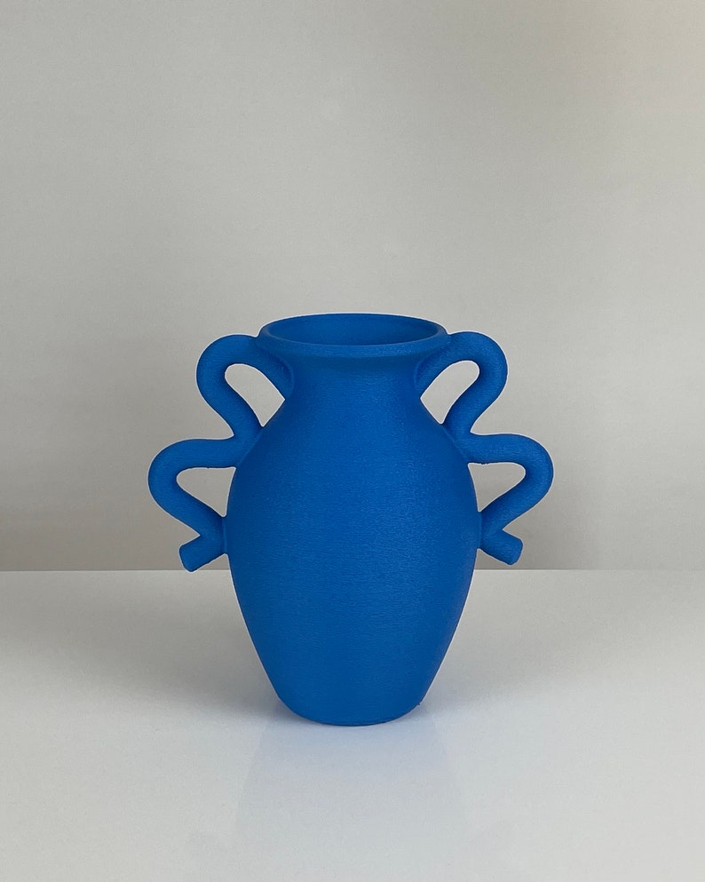 Medusa Table Vase in Cobalt Blue Minimalist Home Decor 3D Printed Australian Made Flower Vase Cobalt Blue Vase Housewarming Gift image 1