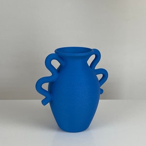 Medusa Table Vase in Cobalt Blue Minimalist Home Decor 3D Printed Australian Made Flower Vase Cobalt Blue Vase Housewarming Gift image 5