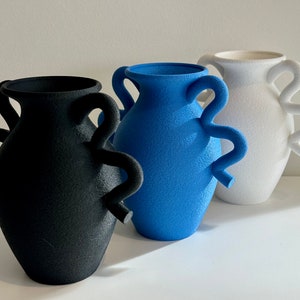 Medusa Table Vase in Cobalt Blue Minimalist Home Decor 3D Printed Australian Made Flower Vase Cobalt Blue Vase Housewarming Gift image 3