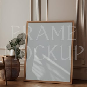 Picture frame mockup, reflection, interior mockup, living room, simple, luxury, Victorian, classic, wood frame mockup, 5x7 ratio ISO, DIN