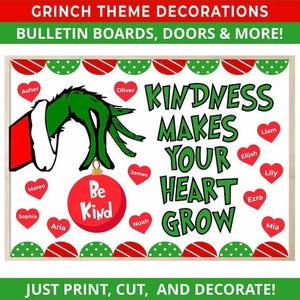 Décoration et activité de tableau d'affichage de la gentillesse de Noël - TÉLÉCHARGEMENT IMMÉDIAT DES fichiers numériques PDF - Salle de classe, bureau, bureau, portes