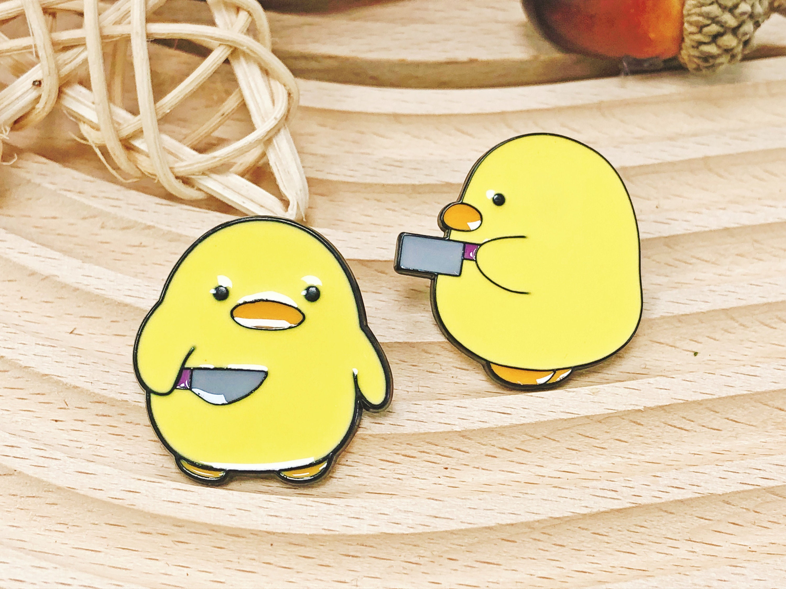 Duck Knife Funny Duck Pins Ducks Gifts Cute Kawaii Enamel Pins