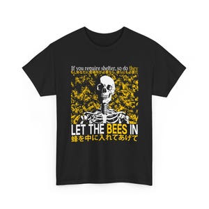 Let The Bees In Funny Vintage Japanese Skeleton T-Shirt image 1