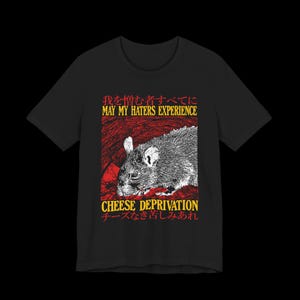 Må mina hatare uppleva ostberövande råtta-t-shirt | Rolig vintage japansk