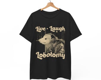 生きて、笑って、ロボトミーおもしろオポッサムTシャツ - Etsy 日本