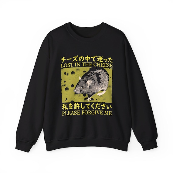 Buy Lost in the Cheese Rat Crewneck Sweatshirt Online in India - Etsy