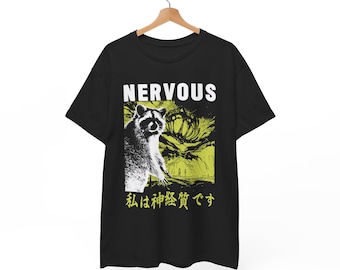 Nervös tvättbjörn japansk t-shirt