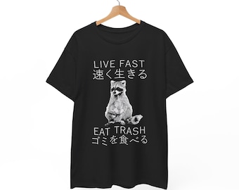 Live Fast Japanese Raccoon T-Shirt