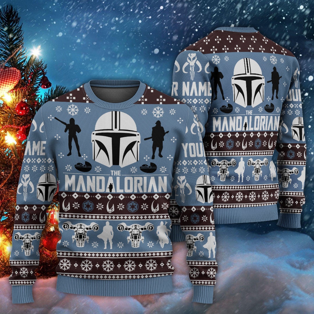 Christmas Star Wars Mandalorian Ugly Sweater Star War Etsy